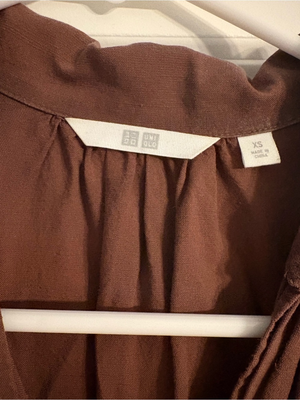 Uniqlo Brown linen Collared kaftan Dress - Picture 3 of 4